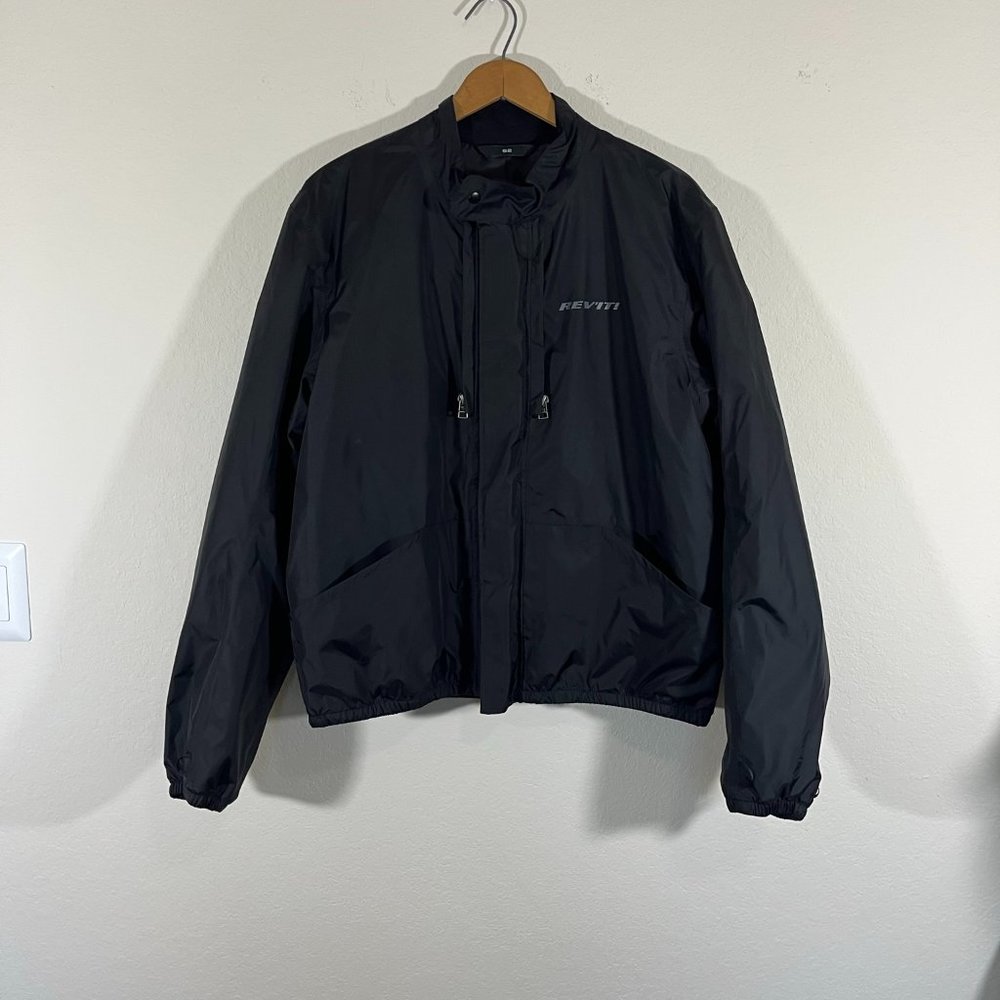 Rev'It Women's Tornado Black Motorcycle Rainjacket Windbreaker Jacket Full Zip